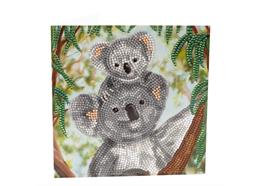 Koala Cuddles, 18x18cm Crystal Art Card