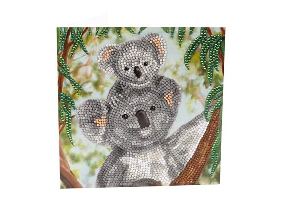 Koala Cuddles, 18x18cm Crystal Art Card