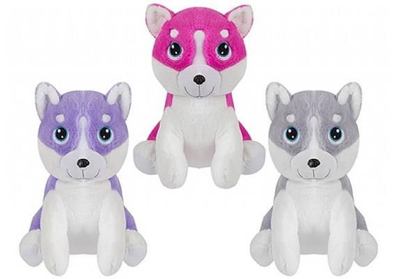 Komischer Husky, 33cm , 3er Set assortiert