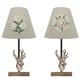 Lampe aus Metall, Edelweiss und Hirsch, 36 cm, 2 assortiert