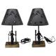 Lampe aus Metall, Skifahrer, 38 cm, 2 assortiert