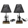 Lampe aus Metall, Skifahrer, 38 cm, 2 assortiert
