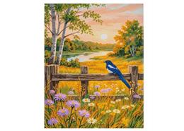 Landacape & Magpie, Crystal Art 40x50cm