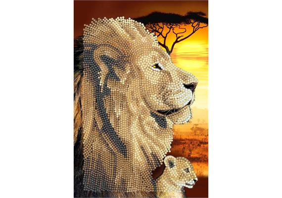 Löwen der Savannah, Crystal Art Notizbuch