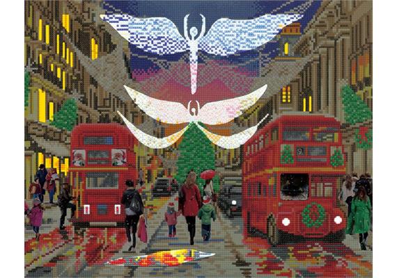 Londoner Weihnachtslichter, Bild 40x50cm LED Crystal Art Kit