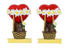 Magnet Ballon Herz mit Murmeltier, 7x7cm, 2 assortiert