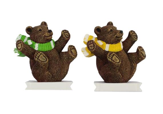 Magnet Braunbär mit Schal, 2 assortiert