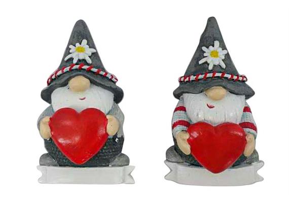 Magnet Gnom mit Bart und Herz, 2 assortiert