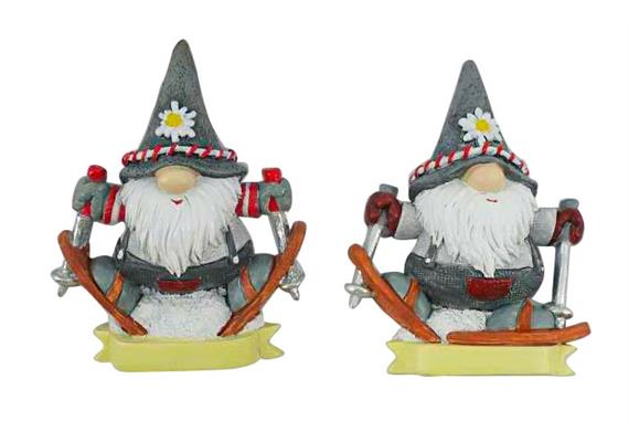 Magnet Gnom mit Bart und Ski, 2 assortiert