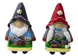 Magnet Gnom mit Landschaft und Edelweiss, 2 assortiert