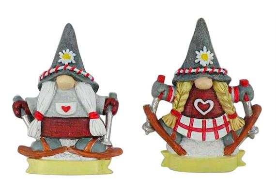 Magnet Gnom mit Ski, 2 assortiert
