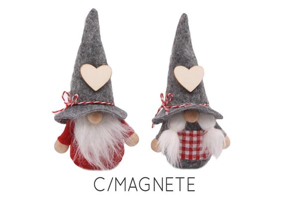 Magnet Gnom, Tiroler mit Holzherz Zermatt, 10cm, 2 assortiert