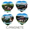 Magnet Herz Sommerlandschaft mit Berge, 4 assortiert