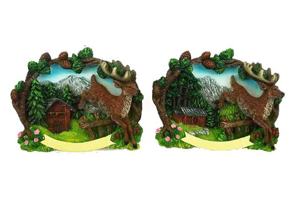 Magnet Landschaft mit Hirsch, 2 assortiert