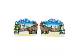 Magnet Landschaft mit Steinbock und Tanne, 2 assortiert