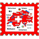Magnet LD Briefmarke Switzerland, Rubber, 66 x 59 mm