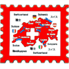 Magnet LD Briefmarke Switzerland, Rubber, 66 x 59 mm