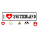 Magnet Metall I love Switzerland mit 5 Charms