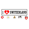 Magnet Metall I love Switzerland mit 5 Charms