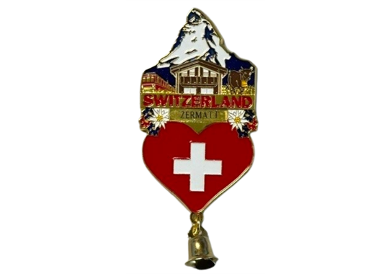 Magnet Metall Matterhorn Zermatt Switzerland Herz, gold