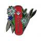 Magnet Metall Sackmesser Switzerland mit Edelweiss, 5cm