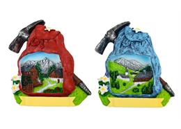 Magnet Rucksack mit Sommerlandschaft, 7x7.5cm, 2 assortiert