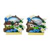 Magnet rund mit Blumen und Landschaft, 2 assortiert