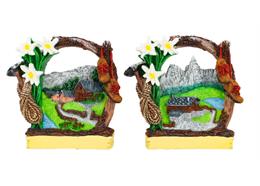 Magnet rund Sommer, 6.5x7cm, 2 assortiert