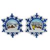 Magnet Schneeflocke mit Schneelandschaft, 2 assortiert