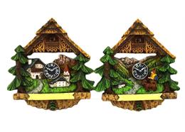 Magnet Sommer Almhaus mit Kuckuckuhr, 2 assortiert