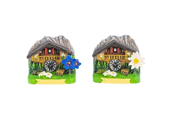 Magnet Sommer Almhaus mit Uhr, 2 assortiert