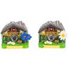Magnet Sommer Almhaus mit Uhr, 2 assortiert
