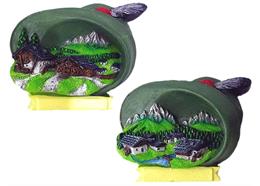 Magnet Sommer Alpenhut mit Berglandschaft, 2 assortiert