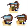 Magnet Sommer Eisbickel mit Häuser und Blumen, 3 assortiert