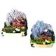Magnet Sommer Haus mit Bergen, 2 assortiert