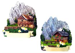 Magnet Sommer Haus mit Bergen, 2 assortiert