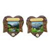 Magnet Sommer Herzfenster mit Berglandschaft, 2 assortiert