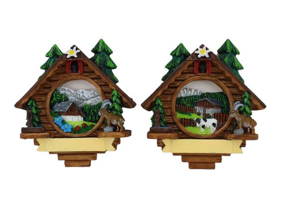 Magnet Sommer Kuckucksuhr, 2 assortiert