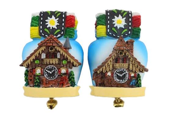 Magnet Sommer Kuckucksuhr mit Almhaus, 2 assortiert