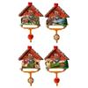 Magnet Sommer Kuckucksuhr rot mit Pendel, 4 assortiert