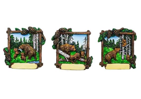 Magnet Sommer mit Bären und Wald, 3 assortiert