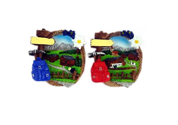 Magnet Sommer Wanderweg mit Rucksack, 2 assortiert
