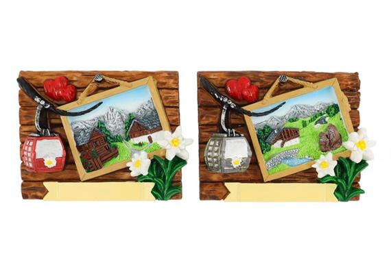 Magnet Sommerbild mit Gondel, 7.5x5.5cm, 2 assortiert