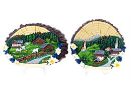 Magnet Sommerlandschaft Holzscheibe mit Tiere, 3 assortiert