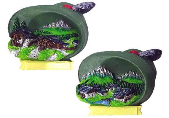 Magnet Sommerlandschaft mit Alpenhut, 2 assortiert
