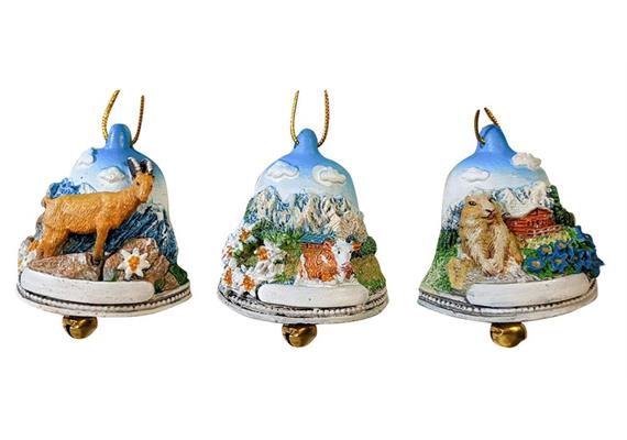 Magnet Sommerlandschaft mit Glocke und Tiere, 3 assortiert