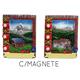 Magnet Sommerlandschaft mit Holzrahmen, 2 assortiert