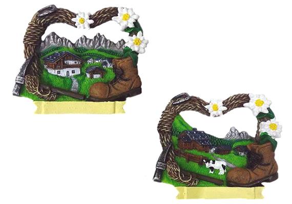 Magnet Sommerlandschaft mit Wanderschuh, 2 assortiert