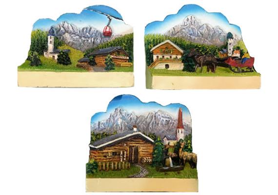 Magnet Sommerlandschaft und Almhäusern, 3 assortiert