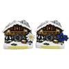 Magnet Winter Almhütte mit Enzian und Uhr, 2 assortiert